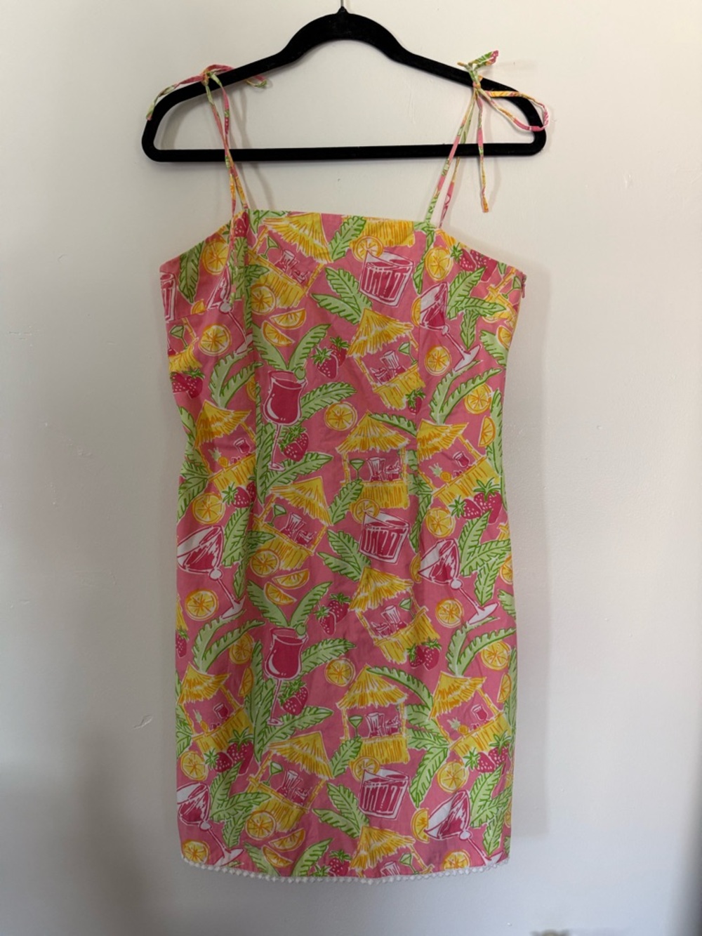 Lilly Pulitzer Women’s Juice Bar Tiki Hut Dress with Tie Straps Size 10